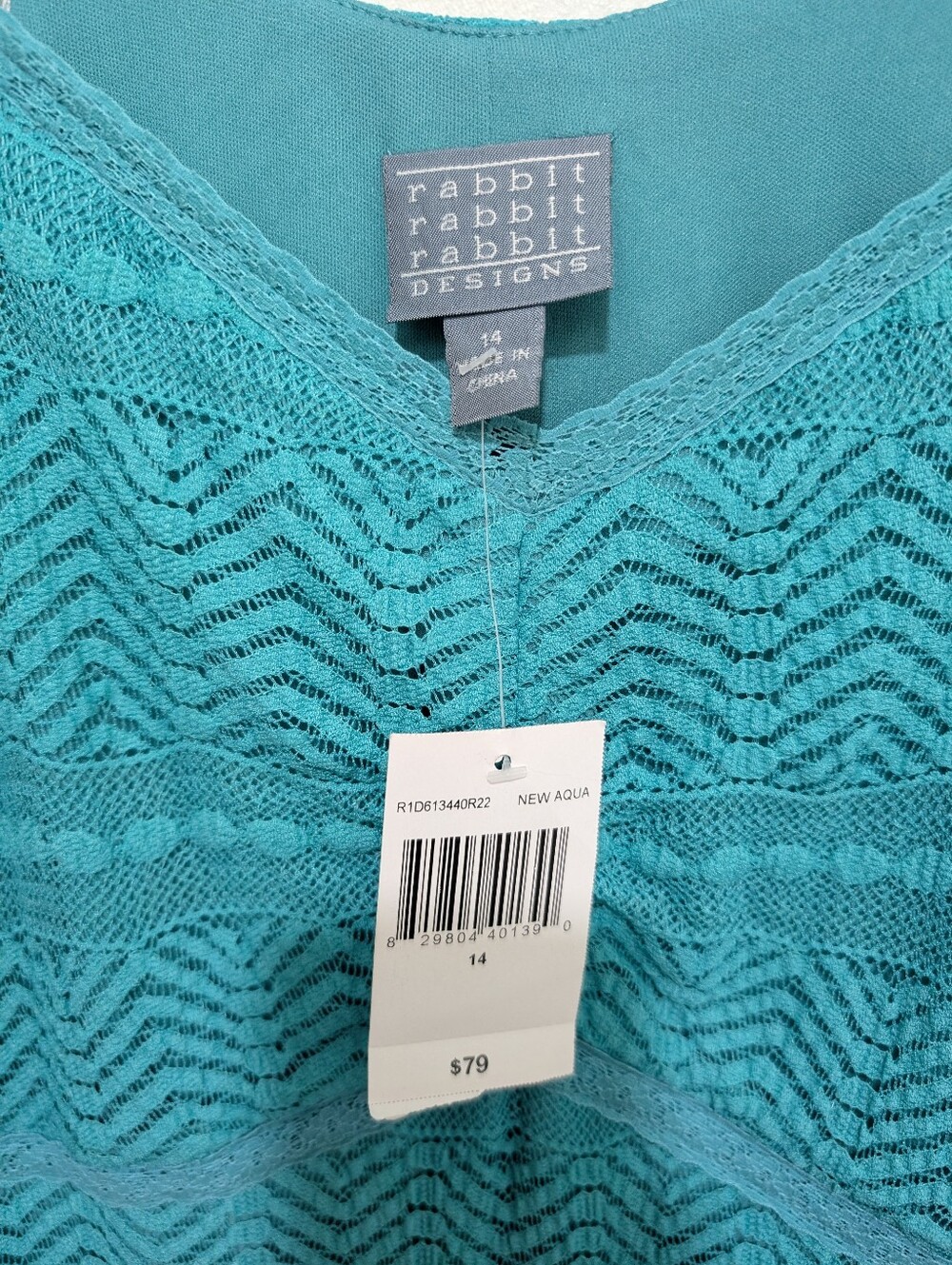 Rabbit Rabbit Rabbit Teal Lace Midi Dress - Picture 4 of 5